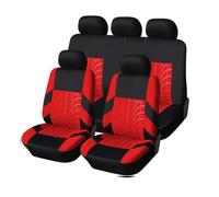 Car Seat Cover Sets Car Seat Covers Full Set Front Split Rear Bench For Universal Cloth SUV Sedan Van Automotive Interior(RED G)