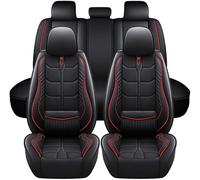 Car Seat Cover Sets for Hyundai Kona II I SX2 OB 2.Gen/1.Gen 2018-2023 2024, 5 Seats Leather Waterproof Breathable Full Set Front Rear Seat Protectors,Black Red
