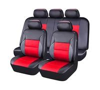 Car Seat Cover Sets for Renault Clio V Life/Zen/Intens/R.S., 9 Pcs Car Seat Covers Full Set Front and Rear Car Seat Cover Sets Waterproof Interior Accessorie,A/Black Red