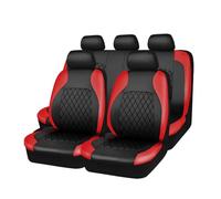 Car Seat Cover Sets for Renault Kadjar 2015 2016 2017 2018 2019 2020 2021 2022 2023, PU Leather NonSlip Waterproof Breathable Front Back Full Surround Protectors Pad Accessories,B/Red