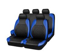 Car Seat Cover Sets for Renault Kadjar 2015 2016 2017 2018 2019 2020 2021 2022 2023, PU Leather NonSlip Waterproof Breathable Front Back Full Surround Protectors Pad Accessories,C/Blue