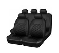 Car Seat Cover Sets for Renault Megane 2 Megane 3 Megane Scenic, PU Leather NonSlip Waterproof Breathable Front Back Full Surround Protectors Pad Accessories,A/Black