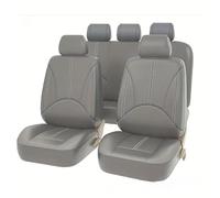 Car Seat Cover Sets for Toyota Auris 2013-2018, 9 Pcs Waterproof Nonslip Breathable Leather Seat Cushion Protector,Grey