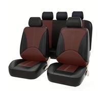 SZFCL Car Seat Cover Sets for Toyota Auris 2013-2018, 9 Pcs Waterproof Nonslip Breathable Leather Seat Cushion Protector,Black-Coffee