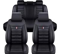 Car Seat Cover Sets for Toyota Yaris Cross Hybrid 2021-2024,Leather Front Back Full Surround Protectors Pad Breathable Waterproof Universal Interior Accessories,A/Black