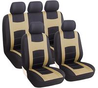 Car Seat Cover Sets for VW Scirocco II Coupe (53B) Senza Spoiler 1981-1992, 5 Seats Full Surround Seat Protector Comfortable and Breathable Interior Accessories,C-Beige