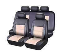 Car Seat Cover Sets for VW T-Roc R-Line 2019-2023 2024, 9 Pcs Car Seat Covers Full Set Front and Rear Car Seat Cover Sets Waterproof Interior Accessorie,E/Black Beige