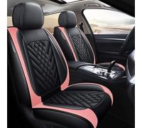 Car Seat Covers Artificial Leather Car Seat Cover For Subaru For Forester For Outback XV For Impreza For Levorg For Legacy For Liberty For Tribeca For Crosstrek Car Seat Covers Full Set(Black pink)