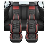 Car Seat Covers Breathable PU Car Seat Covers Full Set For Serie 1 For E87 For Kia For Stonic For Yaris For Clio 3(Red)