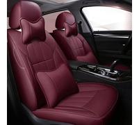 Car Seat Covers Custom Car Seat Cover Leather 7 Seats For VW For Sharan For Multivan For Caravelle For Atlas Leatherette Accessories Styling Car Seat Covers Full Set(WINE RED LUX)