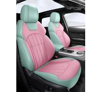 Car Seat Covers Custom Leather Car Seat Cover For Dodge For Challenger 2012-2015 Accessories Interior Full Set Automobiles Car Seat Covers Full Set(Pink Green,Standard)