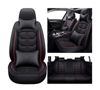 Car Seat Covers Fit For Citroen C3 C2 C3 XR C4 Cactus C4 Picasso C5 C6 DS3 DS4 DS5, Waterproof Leather Seat Covers，Breathable Wear-resistant, 5 Seats, Headrest Lumbar Pillow(Black red)