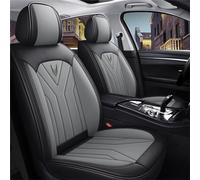 Car Seat Covers Fit For Ford EcoSport S/EcoSport ST-Line/EcoSport Active, C, Full Set Waterproof Seat Covers, Breathable High-grade Leather, Wear-resistant, Resilient Sponge(Black grey)