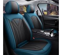 Car Seat Covers Fit For Ford EcoSport S/EcoSport ST-Line/EcoSport Active, C, Full Set Waterproof Seat Covers, Breathable High-grade Leather, Wear-resistant, Resilient Sponge(Black blue)