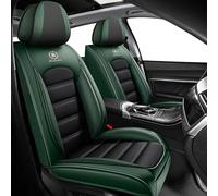 Car Seat Covers Fit For Ford Kuga 2012-2023 2024 2025, Seat Covers Waterproof Full Set, Breathable Leather Wear-resistant Cushion, with Storage Bag(Black green)