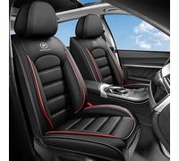 Car Seat Covers Fit For Ford Puma Puma ST Puma ST-Line X 2020-2024 2025, Waterproof Full Set Seat Covers，Breathable Leather Wear-resistant Cushion All-inclusive, for All Seasons(Black Red)