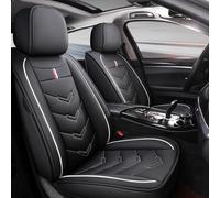 Car Seat Covers Fit For VW Fox Europe 2005 2006 2007 2008 2009 2010 2011, Waterproof Seat Cover, Full Set 5-Seater,Leather Breathable Wear-resistant All-inclusive,Superior Texture(Black-white)