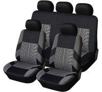 Car Seat Covers for Audi A3 8P 8L A6 4F A4 A6 A5 A7 Q2 Q3 Q5 Q7, 5 Seats Full Set Cloth with Airbag Compatible Non Slip Breathable, Auto Interior Accessories,Grey