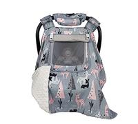 Car seat Covers for Babies boy Girl, Carseat Canopy for Newborn Carrier, 2 Layers Windows of mesh/Fabric, No Shifting on Carrier Handle, Handle Cushion, Deer & Milk Minky