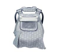 Car seat Covers for Babies boy Girl, Carseat Canopy for Newborn Carrier, 2 Layers Windows of mesh/Fabric, No Shifting on Carrier Handle, Handle Cushion, Cotton & Grey Minky