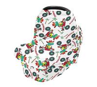 Car Seat Covers for Babies Breathable Breastfeeding Cover Stretchy & Soft Shopping Cart Cover Multi-use Cover Monster Truck Dinosaur