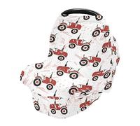 Car Seat Covers for Babies Breathable High Chair Cover Stretchy & Soft Breastfeeding Cover Multi-use Cover Red Old Wheeled Tractors