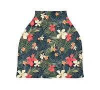 Car Seat Covers for Babies Breathable Infant Car Seat Canopy Stretchy & Soft High Chair Cover Multi-use Cover Floral Tropical