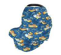 Car Seat Covers for Babies Breathable Infant Car Seat Canopy Stretchy & Soft High Chair Cover Multi-use Cover Planes Cartoon Funny Pilot