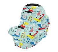 Car Seat Covers for Babies Breathable Infant Car Seat Canopy Stretchy & Soft Shopping Cart Cover Shower Gifts Cute Funny Dinosaur