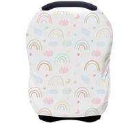 Car Seat Covers for Babies - Multi- use Nursing Carseat Canopy, Breastfeeding Covers, Baby Shower Gifts for Boys and Girls (Rainbow)