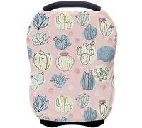 Car Seat Covers for Babies - Multi- use Nursing Carseat Canopy, Breastfeeding Covers, Baby Shower Gifts for Boys and Girls (Cactus)