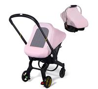 Car Seat Covers for Babies, Original Baby Car Seat Cover for Girls Boys, Stretchy Infant Carseat Canopy with Adjustable Breathable Mesh Window & Pocket, Kick-Proof Stroller Cover for Summer Spring