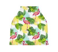 Car Seat Covers for Babies Stretchy & Soft Breastfeeding Cover Breathable Shopping Cart Cover Shower Gifts Tropical Flamingos Exotic