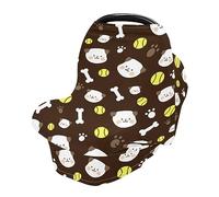 Car Seat Covers for Babies Stretchy & Soft Breastfeeding Cover Breathable Shopping Cart Cover Shower Gifts Cute Dog Tennis Ball