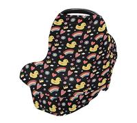 Car Seat Covers for Babies Stretchy & Soft High Chair Cover Breathable Shopping Cart Cover Multi-use Cover Yellow Rubber Animal Duck Cute