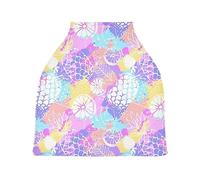 Car Seat Covers for Babies Stretchy & Soft Infant Car Seat Canopy Breathable High Chair Cover Multi-use Cover Pineapples Lemons