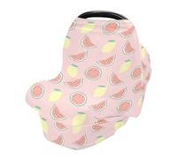 Car Seat Covers for Babies Stretchy & Soft Infant Car Seat Canopy Breathable Shopping Cart Cover Shower Gifts Seamless Summer Pattern Watermelon Gold Lemon