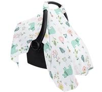 Car Seat Covers For - Car Protector, Baby Shield | Breathable Toddler Blanket, Summer Canopy Sunshine, Lightweight Travel Stroller Blanket, Anima Flower Pattern