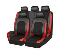 Car Seat Covers For Chevrolet For Sonic For Freed For City For Geely For Atlas For Peugeot 208 Leather Car Seat Cover For Full Set Interior Accessories Car Seat Protector(Red)