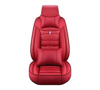 Car Seat Covers for Ford Fiesta ST-Line/Active 2008-2022, PU Leather 5-Seat Vehicle Seat Cover Full Set, Custom Front Rear Back Seat Protectors Breathable Cushion Cover,Luxury_Set-D_Red