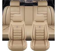 Car Seat Covers-For Ford Puma Gen-E (2024-) Waterproof PU Leather Seat Covers Airbag Compatible Auto Parts Car Seat Protector Car Seat Cushions,Beige