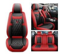 Car Seat Covers for Ford Ranger 2016 2017 2018-2022+,Full Set PU Leather Waterproof Non-Slip Breathable Seat Cushions,Front Rear Protectors with Airbag Compatible,F/BlackRed