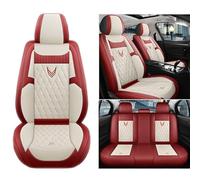 Car Seat Covers for Ford Ranger 2016 2017 2018-2022+,Full Set PU Leather Waterproof Non-Slip Breathable Seat Cushions,Front Rear Protectors with Airbag Compatible,D/Red