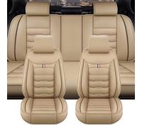 Car Seat Covers for Honda Fit/Jazz 2014-2026, Leather Front Rear Protection Covers Protects Against Dirt Durable Interior Accessories, C/Beige