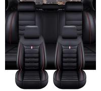 Car Seat Covers for Honda Fit/Jazz 2014-2026, Leather Front Rear Protection Covers Protects Against Dirt Durable Interior Accessories,A/Black-Red