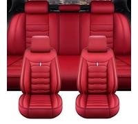 Car Seat Covers for Honda Fit/Jazz 2014-2026, Leather Front Rear Protection Covers Protects Against Dirt Durable Interior Accessories, B/Red