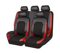 Car Seat Covers for Jaguar F-Pace F-Type I-Pace E-Pace C-X16 X-Type, PU Leather Car Seat Cover Set Non-Slip Front & Rear Seat Cushions Waterproof Breathable Accessories,B/Black Red