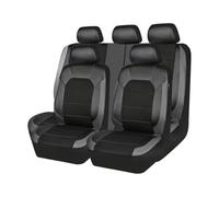 Car Seat Covers for Jaguar F-Pace F-Type I-Pace E-Pace C-X16 X-Type, PU Leather Car Seat Cover Set Non-Slip Front & Rear Seat Cushions Waterproof Breathable Accessories,A/Black Grey