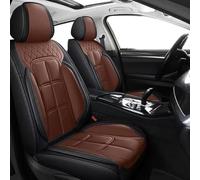 Car Seat Covers for Jeep Patriot 2000 2001 2002 2003 2004 2005-2022 2023 2024 2025, Leather Waterproof Breathable Full Set Seat Protectors Non-Slip Seat Cushion Accessories,A-Brown