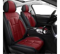 Car Seat Covers for Jeep Renegade 2000 2001 2002 2003 2004 2005-2010 2011 2012 2013, Leather Waterproof Breathable Full Set Seat Protectors Non-Slip Seat Cushion Accessories,A-Red